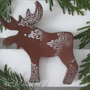 handmade pomysł na świąteczny prezent magnes łoś