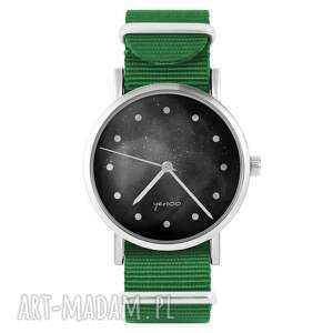 zegarek - czarny zielony, nylonowy, zegarek, nylonowy pasek, klasyczny