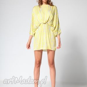 ręcznie zrobione bluzki spring tunic oversize - yellow