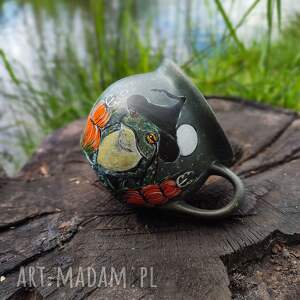Kubek ręcznie malowany - żaba, halloween, dla niej