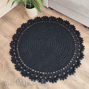 dywan ze sznurka bawełnianego szydełkowy 100cm do salonu