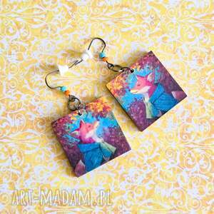 kolczyki wiszące - uroczy lisek, liski, jesień dla nastolatki energetyczne