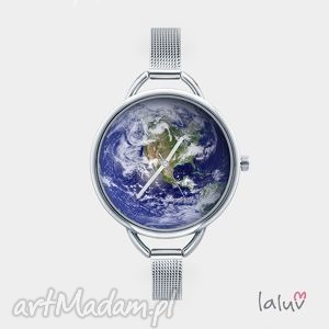 handmade zegarki zegarek z grafiką planeta ziemia