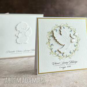 pamiątka chrztu, kartka z pudełkiem i kopertą, 72b prezent na chrzest