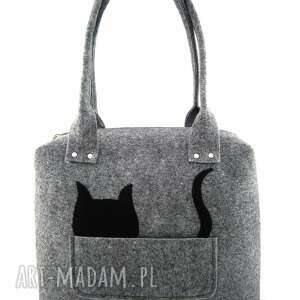handmade torebki grey chest & cat