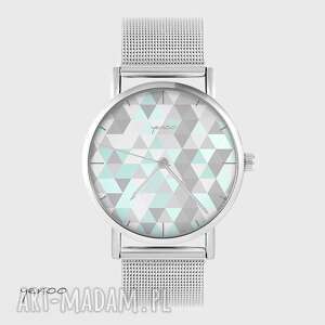 zegarki zegarek, bransoleta - geometric turkus metalowy, geometryczny