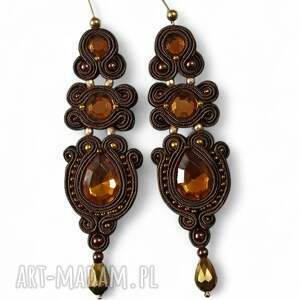 kolczyki sutasz nane rękodzieło kryształkami