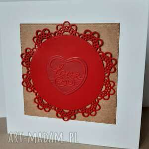 handmade scrapbooking kartki kartka walentynka z napisem love