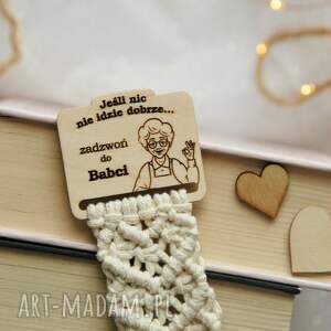 makrama zakładka do książki - prezent na dzień babci