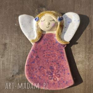 Anioł ceramiczny - pamiątka na Chrzest, Komunię i Ślub (handmade)