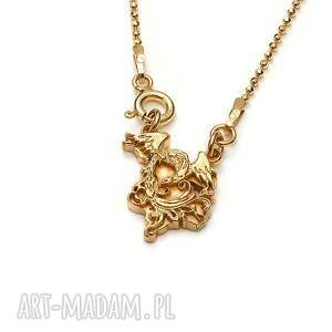 handmade wisiorki feniks mini amulet ze złoconego srebra