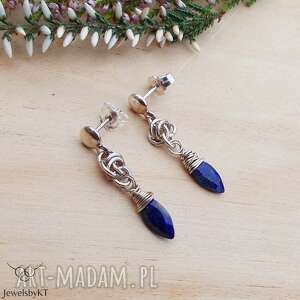 markizy lapis lazuli - kolczyki, kamienie naturalne, chainmaille