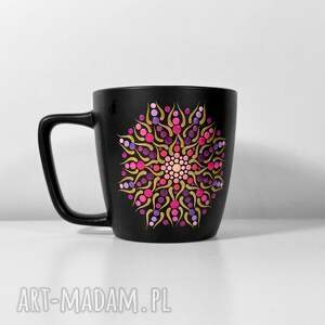 unikalny kubek z ręcznie malowaną mandalą prezent