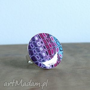 pierścionek z polymer clay i żywicy