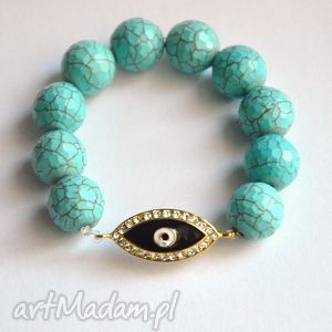handmade bracelet by sis: oko proroka w eleganckich turkusowych kamieniach