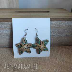 ayagagaya kolczyki gwiazdki wiklina papierowa moda, stal chirurgiczna