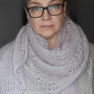 Mgła chusta, na drutach, na szyję, na prezent, szal