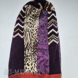 ruda klara czapka kolorowa smerfetka na podszewce rozmiar uniwersalny ciepła