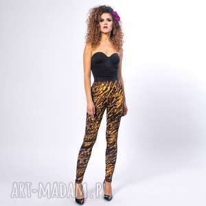 milita nikonorov legginsy - zebra gold, wygodne, elastyczne, druk