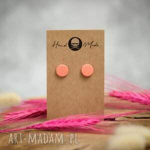 kolczyki dots - łososiowe glinki polimerowej, modeliny