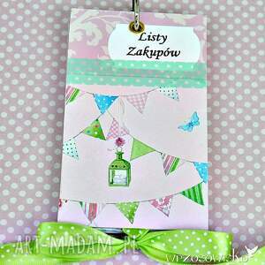 handmade listy zakupów - pink