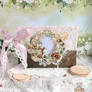 scrapbooking albumy leśny albumik na zdjęcia, prezent urodzinowy, imieninowy