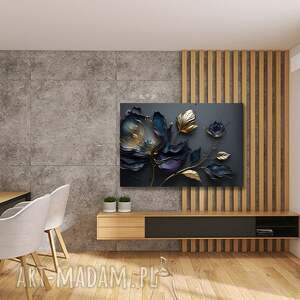 Obraz KWIAT 53 GLAMOUR 120x80 - nowoczesny kwiat na betonową ścianę