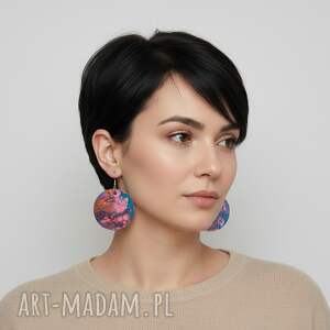 kolczyki - minaturowe obrazy, biżuteria prezent dla niej, malarstwo