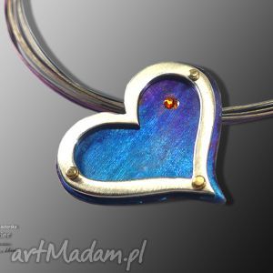 handmade wisiorki blue heart