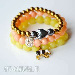 handmade bracelet by sis: cyrkonie w jasno pomarańczowych kamieniach