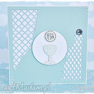 scrapbooking kartki elegancka kartka na komunię, pamiątka okazji komunii