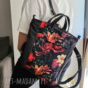 plecak i torebka 2w1 z weluru