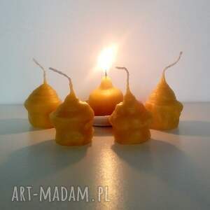 świeczniki ręcznie robione świece z naturalnego wosku pszczelego, świeca