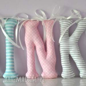 literki szyte imię ninka ozdoba pokoju - pinezka pokoik dziecka