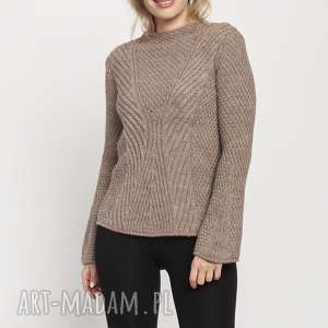 handmade swetry sweter z delikatną stójką, swe175 mocca mkm