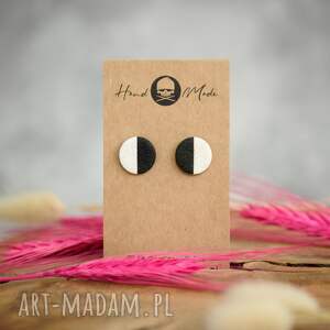 Dots M - czarno białe, kolorowe, kolczyki - modeliny