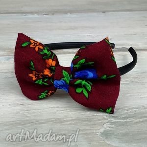 handmade ozdoby do włosów opaska z kokardką dla dziewczynki