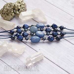 handmade szafir, awenturyn, lapis lazuli, hematyt