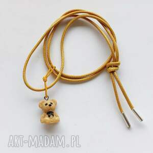 Miś wisiorek sznurek srebro