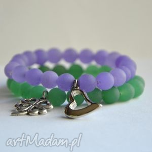 handmade bracelet by sis: zestaw idealny na prezent, dwie bransoletki z jadeitów