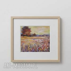 ŁĄKA praca formatu 18/24 cm, pastele suche