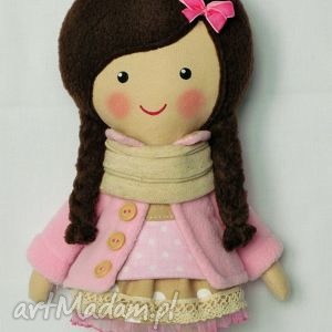 ręcznie zrobione lalki malowana lala anetka z szalikiem