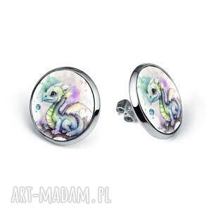 kolczyki sztyfty mały smok biżuteria fantasy prezent dla nastolatki