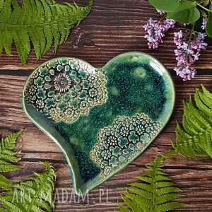 handmade ceramika turkusowe serce XL