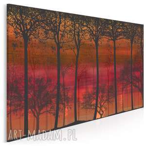 obraz na płótnie - drzewa zachód słońca - 120x80 cm (18701)