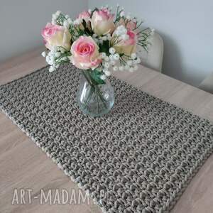 Bieżnik szydełkowy ze sznurka prostokątny 35x65 cm