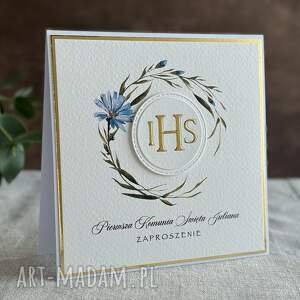 anna art and crafts ręcznie robione zaproszenia komunijne, wzór 5e pierwsza