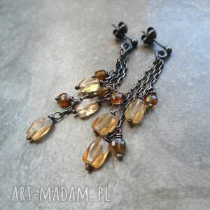 Prezent koniakowe srebro 925, lekkie kolczyki