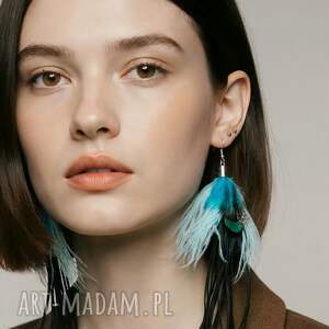 Dlugie kolczyki pióra kol, boh, fri, pió, etn, fol