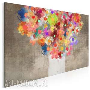 obraz na płótnie - kwiaty kolorowy 120x80 cm 69601, abstrakcja, płatki